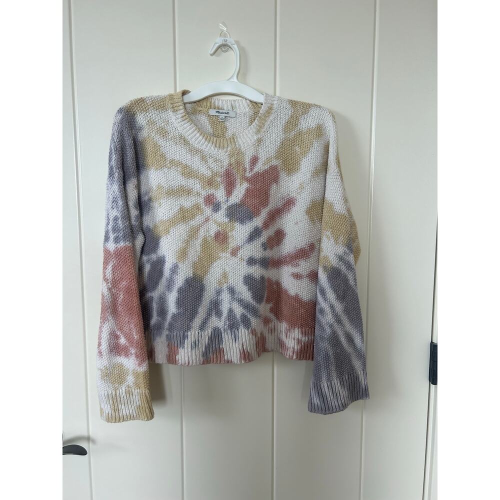 Madewell Rainbow Tie-Dye Westford Pullover Sweater Size Small - Picture 5 of 8